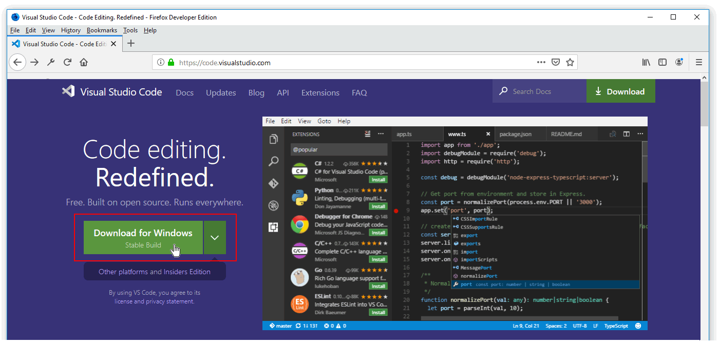Download Microsoft Visual Studio Code