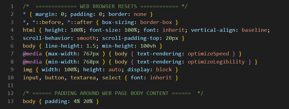 white space in left and right margins