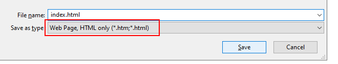 Save as HTML